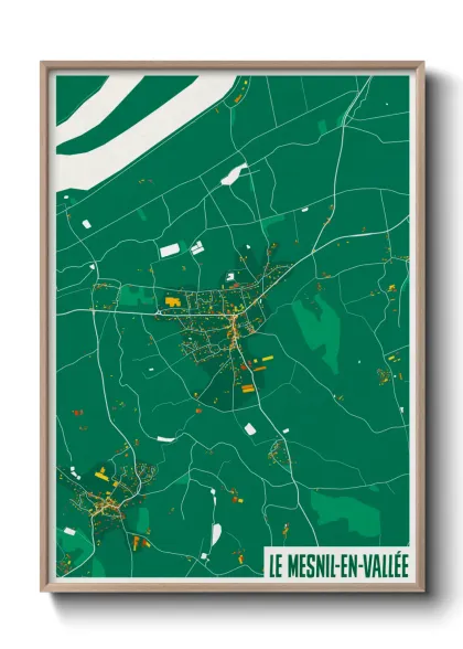 Une affiche de carte sur Le Mesnil-en-Vallée
