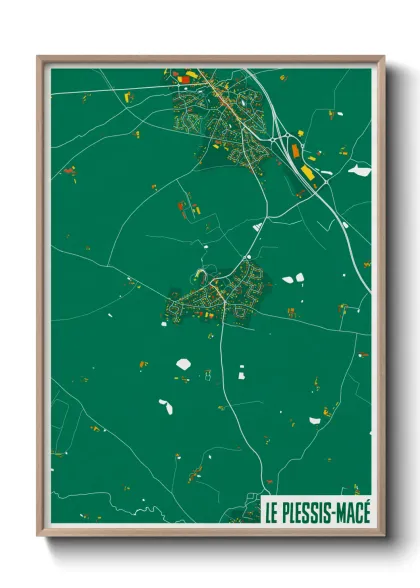 Une affiche de carte sur Le Plessis-Macé