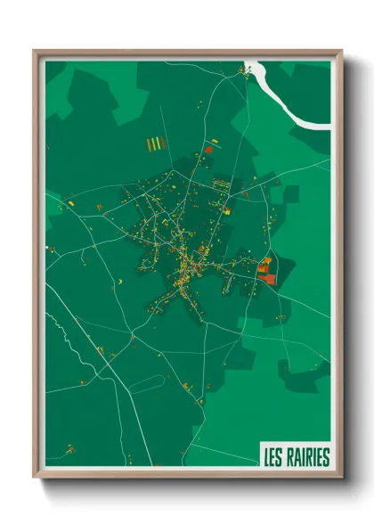 Une affiche de carte sur Les Rairies