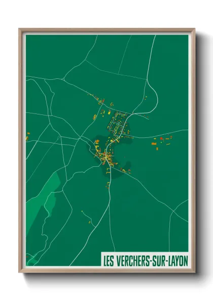 Une affiche de carte sur Les Verchers-sur-Layon
