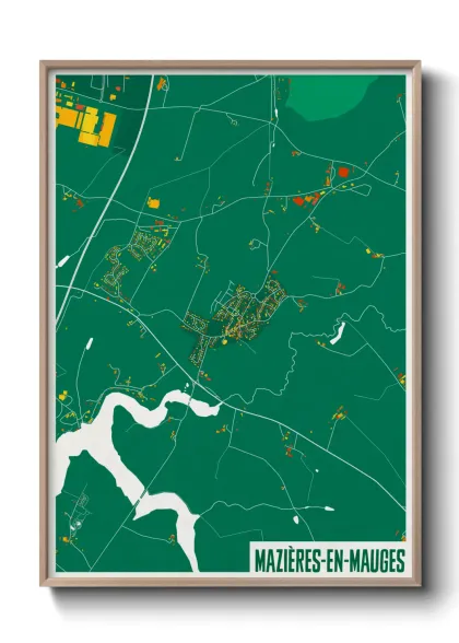 Une affiche de carte sur Mazières-en-Mauges