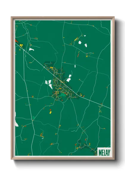 Une affiche de carte sur Melay