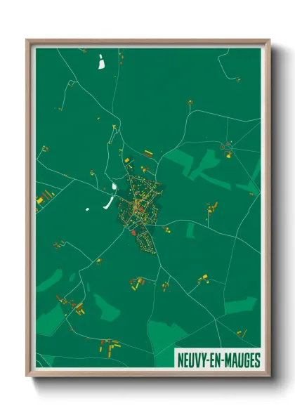 Une affiche de carte sur Neuvy-en-Mauges