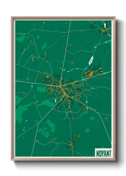 Une affiche de carte sur Noyant