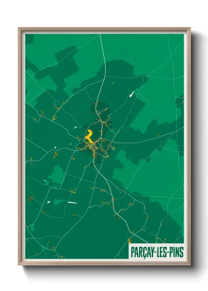 Une affiche de carte sur Parçay-les-Pins