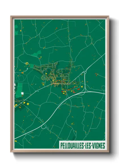 Une affiche de carte sur Pellouailles-les-Vignes