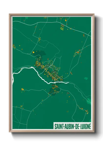 Une affiche de carte sur Saint-Aubin-de-Luigné