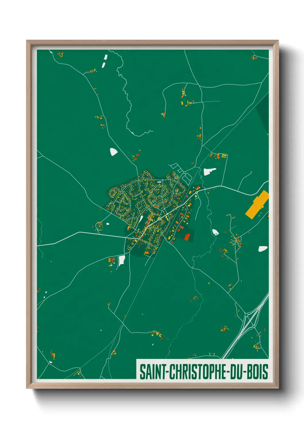 Un poster carte Saint-Christophe-du-Bois