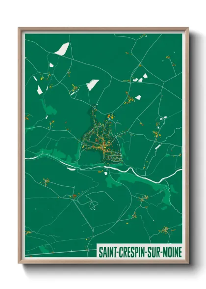 Une affiche de carte sur Saint-Crespin-sur-Moine