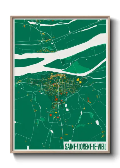 Une affiche de carte sur Saint-Florent-le-Vieil