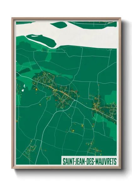 Une affiche de carte sur Saint-Jean-des-Mauvrets