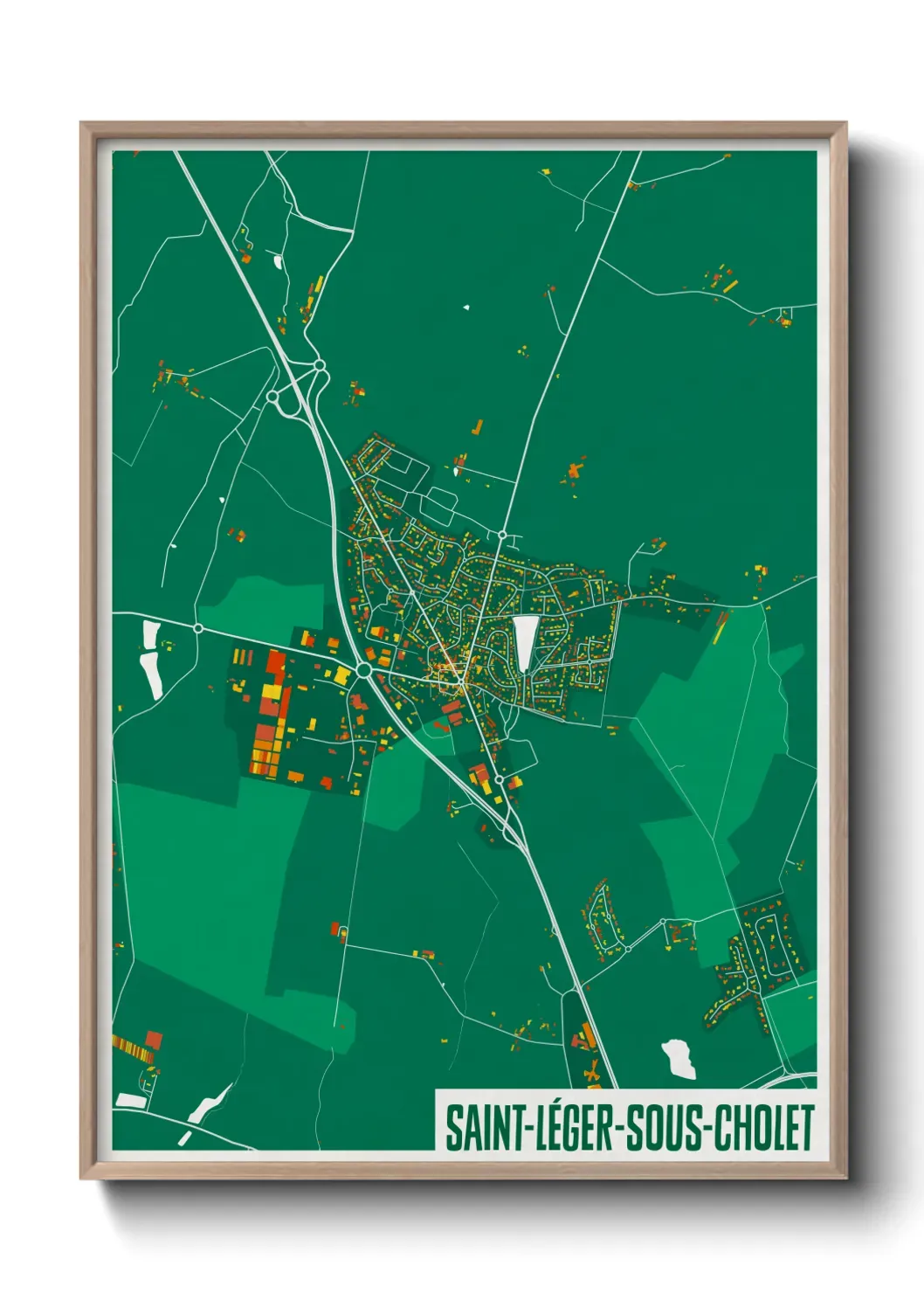 Un poster carte Saint-Léger-sous-Cholet