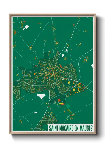 Une affiche de carte sur Saint-Macaire-en-Mauges