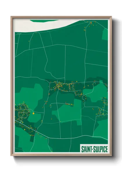 Une affiche de carte sur Saint-Sulpice