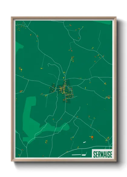 Une affiche de carte sur Sermaise