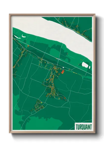 Une affiche de carte sur Turquant