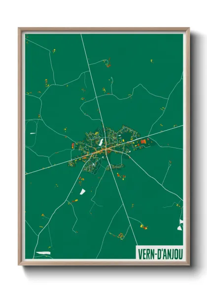 Une affiche de carte sur Vern-d'Anjou