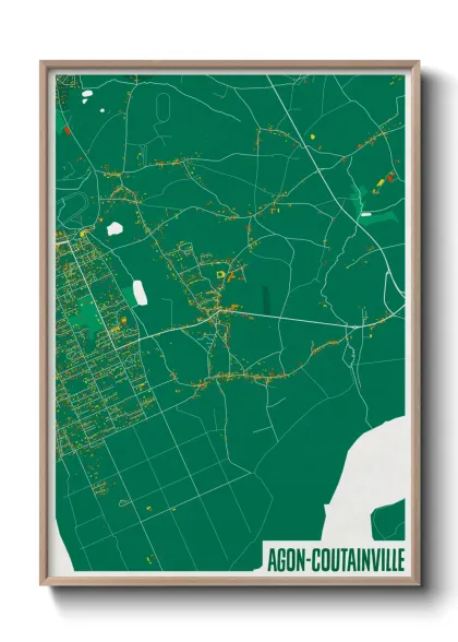 Une affiche de carte sur Agon-Coutainville