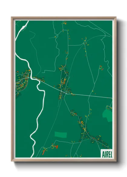 Une affiche de carte sur Airel