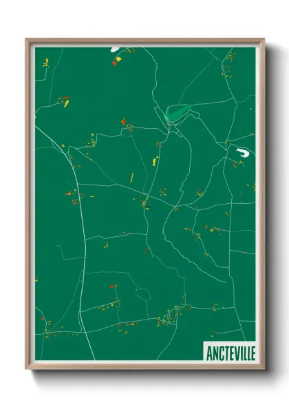 Une affiche de carte sur Ancteville