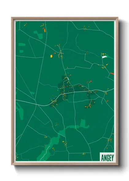 Une affiche de carte sur Angey