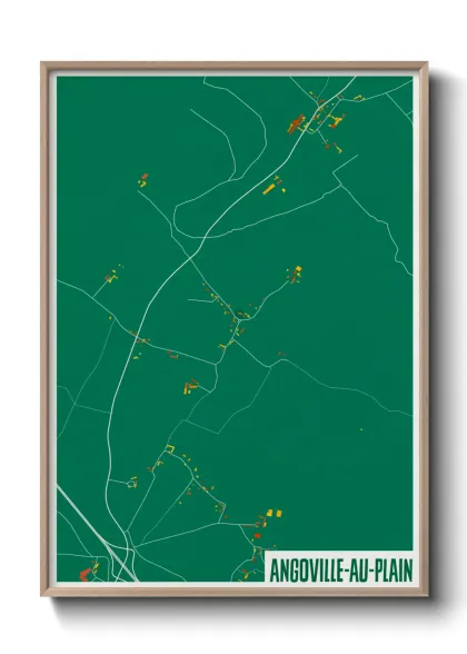Une affiche de carte sur Angoville-au-Plain
