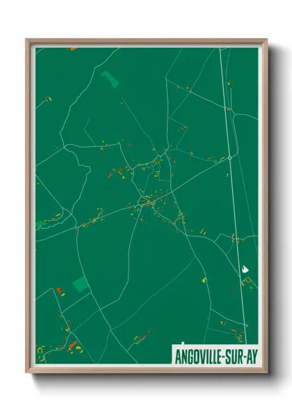 Une affiche de carte sur Angoville-sur-Ay