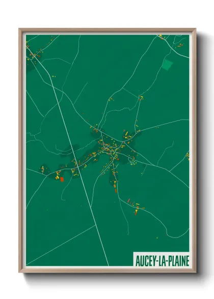 Une affiche de carte sur Aucey-la-Plaine