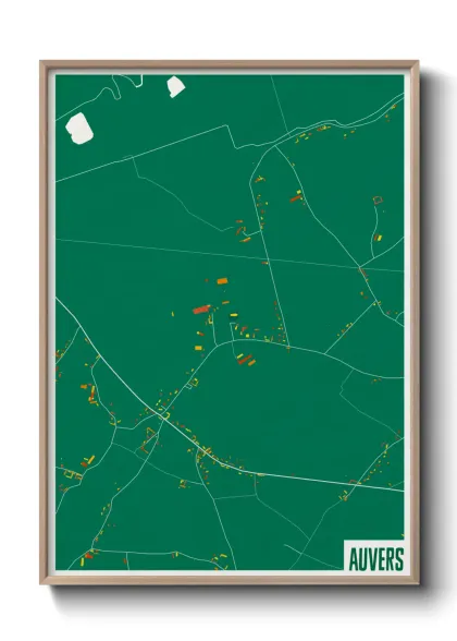 Une affiche de carte sur Auvers