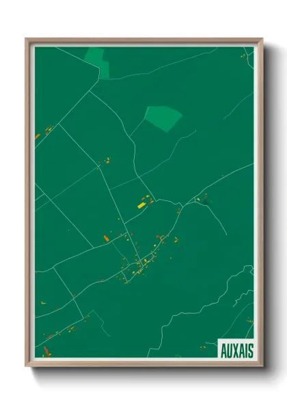 Une affiche de carte sur Auxais