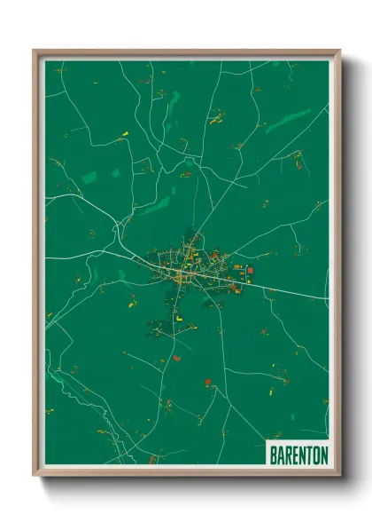 Une affiche de carte sur Barenton