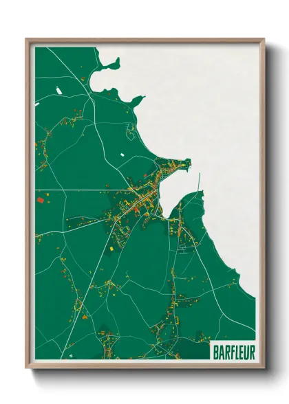 Une affiche de carte sur Barfleur