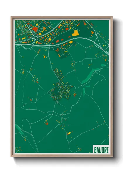 Une affiche de carte sur Baudre