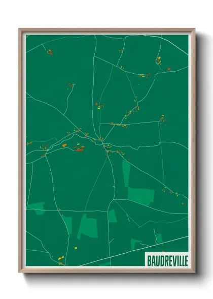 Une affiche de carte sur Baudreville