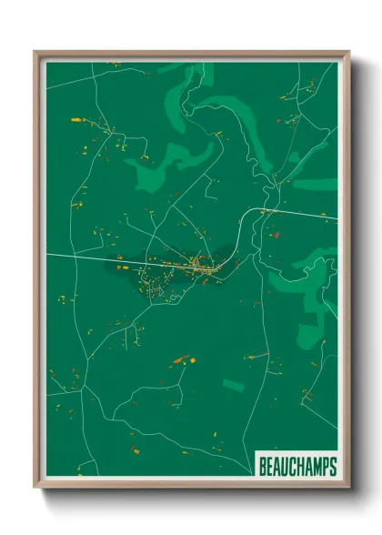 Une affiche de carte sur Beauchamps