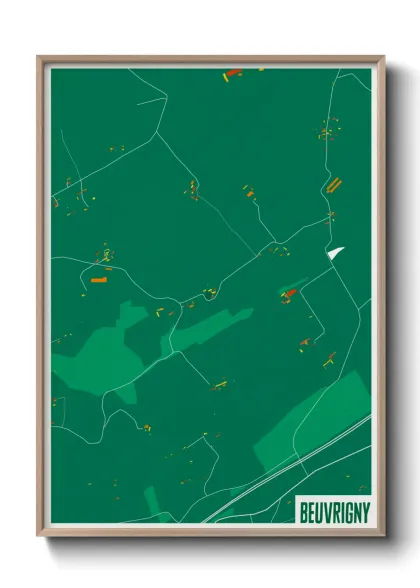 Une affiche de carte sur Beuvrigny
