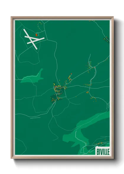 Une affiche de carte sur Biville