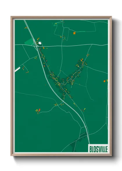 Une affiche de carte sur Blosville