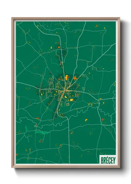 Une affiche de carte sur Brécey