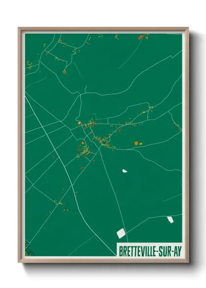 Une affiche de carte sur Bretteville-sur-Ay