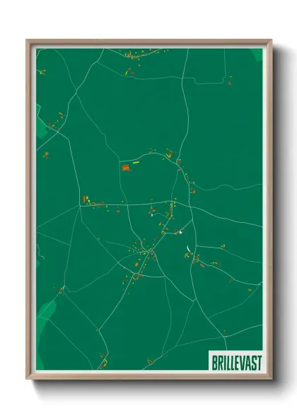 Une affiche de carte sur Brillevast