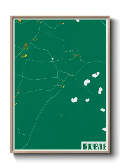 Une affiche de carte sur Brucheville