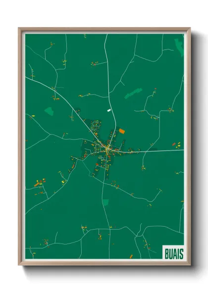 Une affiche de carte sur Buais