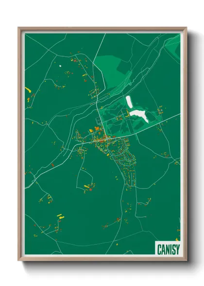 Une affiche de carte sur Canisy