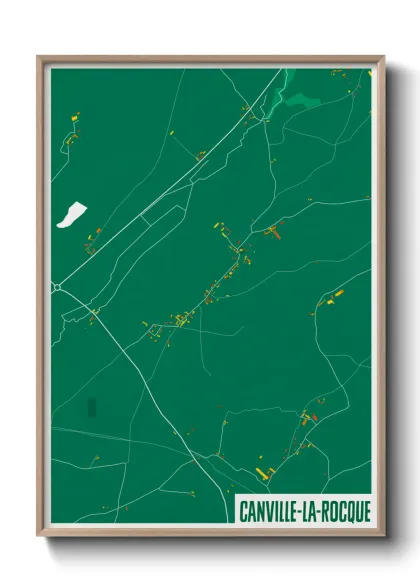 Une affiche de carte sur Canville-la-Rocque
