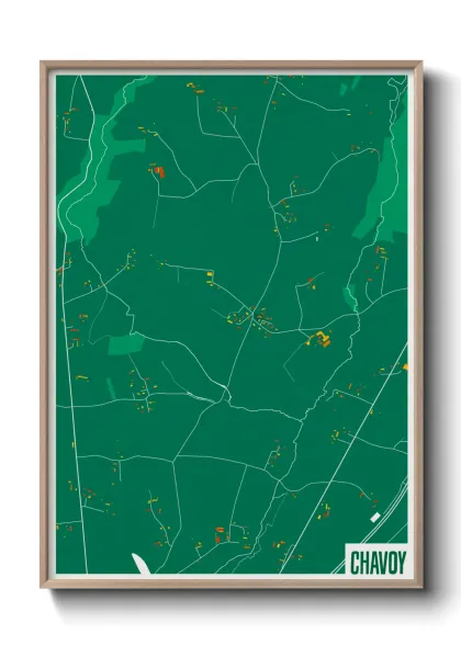 Une affiche de carte sur Chavoy