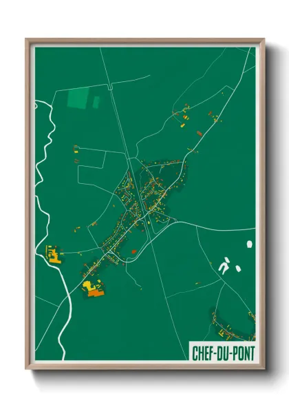 Une affiche de carte sur Chef-du-Pont