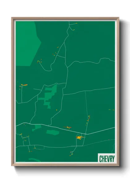 Une affiche de carte sur Chevry