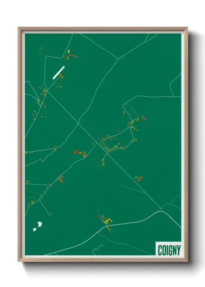 Une affiche de carte sur Coigny