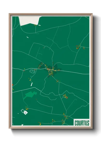 Une affiche de carte sur Courtils